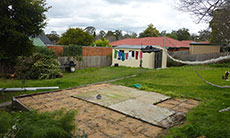 Mitcham - Rear Retaining Wall (Before)